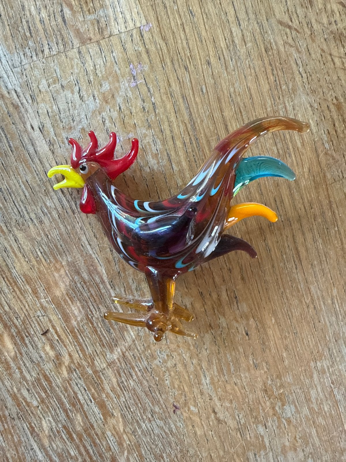 Vintage handgeblazen Murano haantje, Ophalen of Verzenden