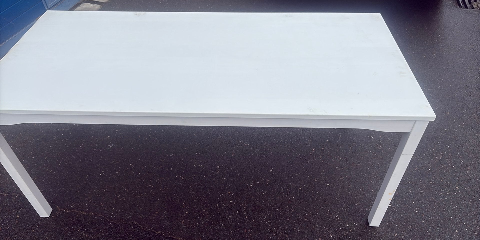 Eettafel / bureau wit Ikea Hauga, Ophalen, Zo goed als nieuw, Rechthoekig, 50 tot 100 cm