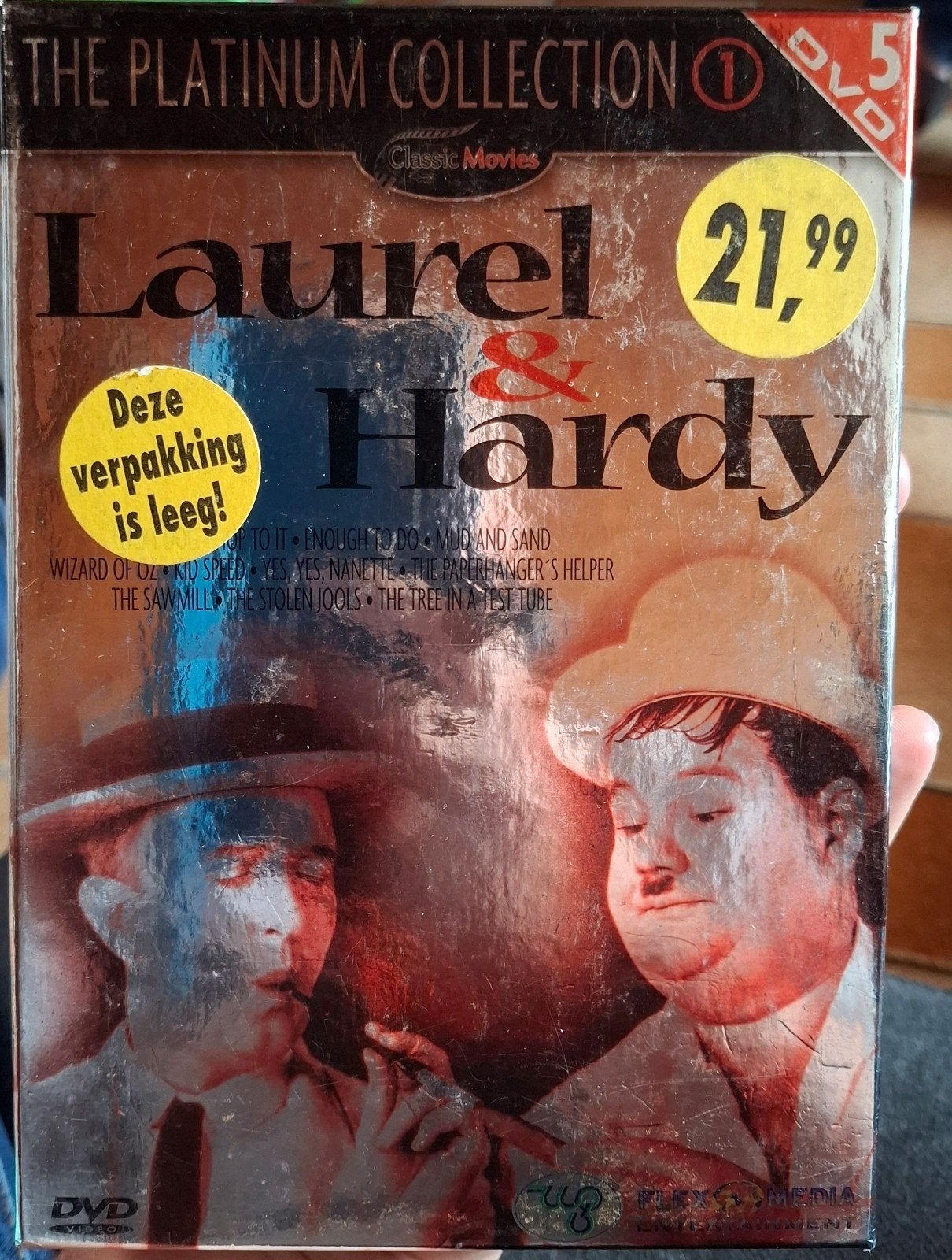 Laurel & Hardy The Platinum Collection 5 DVD Boxset, Ophalen, Alle leeftijden, Nederlands, Inclusief doosje