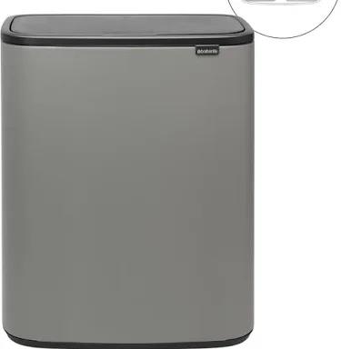 3 x Brabantia Bo Touch Bin 2x30 liter Mineral Concrete Grey, Huis en Inrichting, Woonaccessoires | Prullenbakken, 50 tot 75 cm
