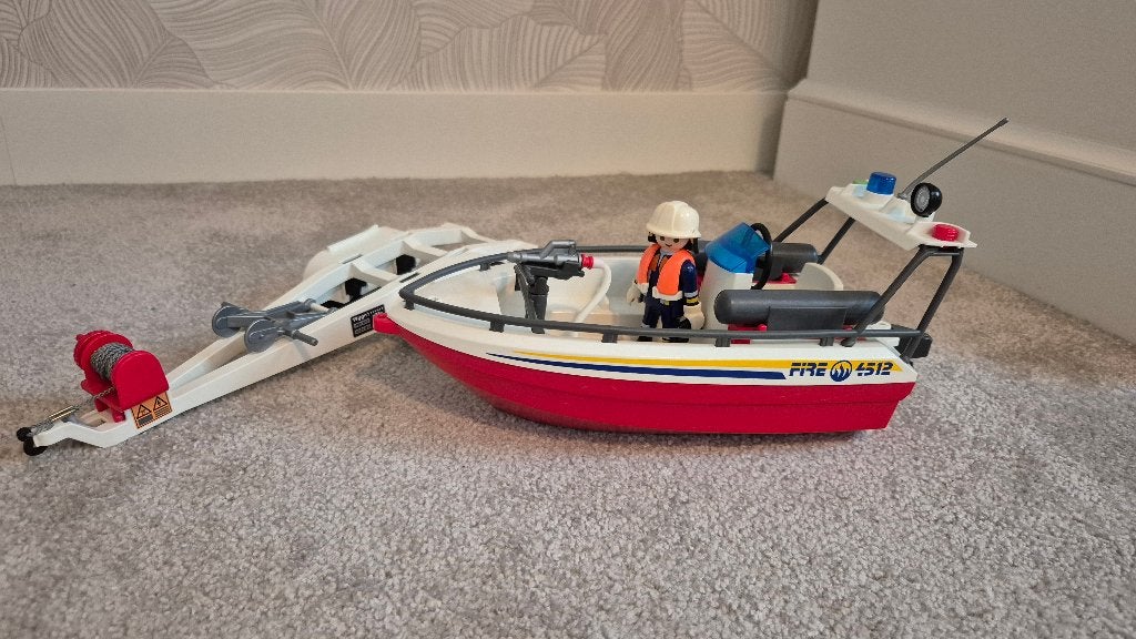 Playmobil 4823 Brandweerboot met motor, Kinderen en Baby's, Speelgoed | Playmobil, Ophalen of Verzenden, Zo goed als nieuw