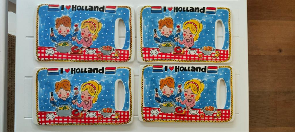 Blond Amsterdam serveer plankjes I love Holland unox, Ophalen of Verzenden, Zo goed als nieuw, Aardewerk, Blond Amsterdam