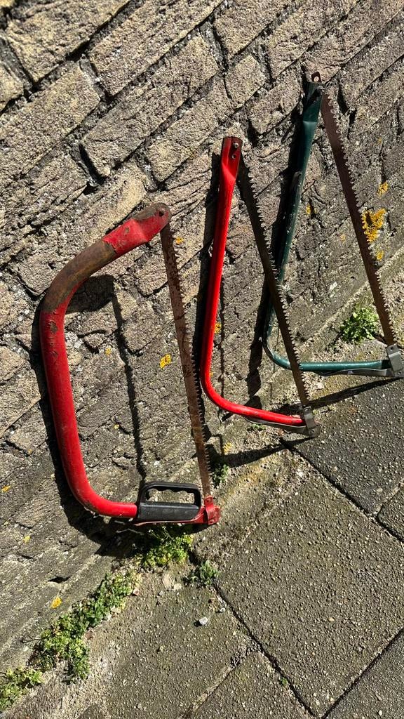 Drie  Beugel takken bomen zagen, Ophalen of Verzenden, Gebruikt, Beugelzaag