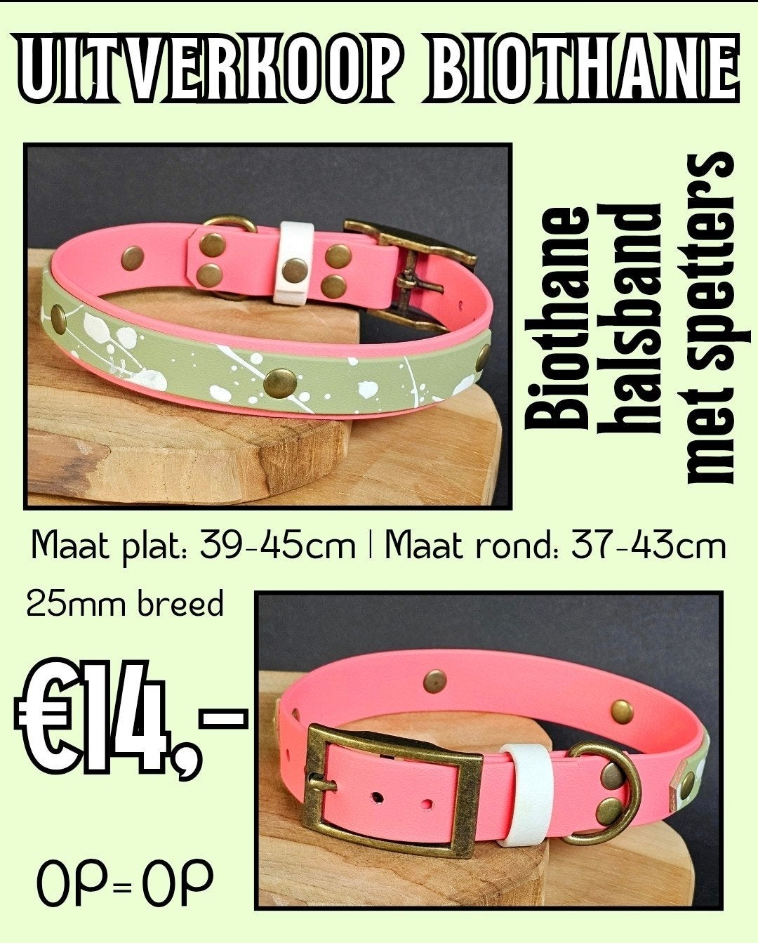 Nieuwe Biothane halsband | Hond | Handgemaakt, Verzenden, Handgemaakt, Nieuw