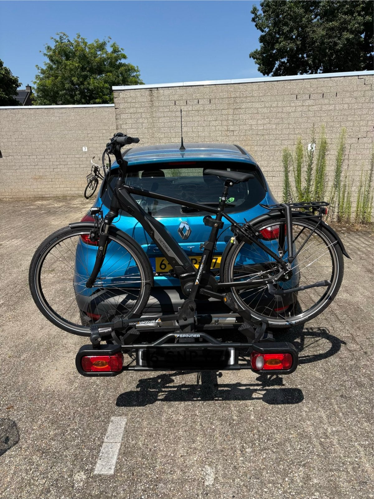 Spinder Cross Fietsendrager voor 2 fietsen, Auto diversen, Fietsendragers, Ophalen, Gebruikt, Brede banden, 2 fietsen