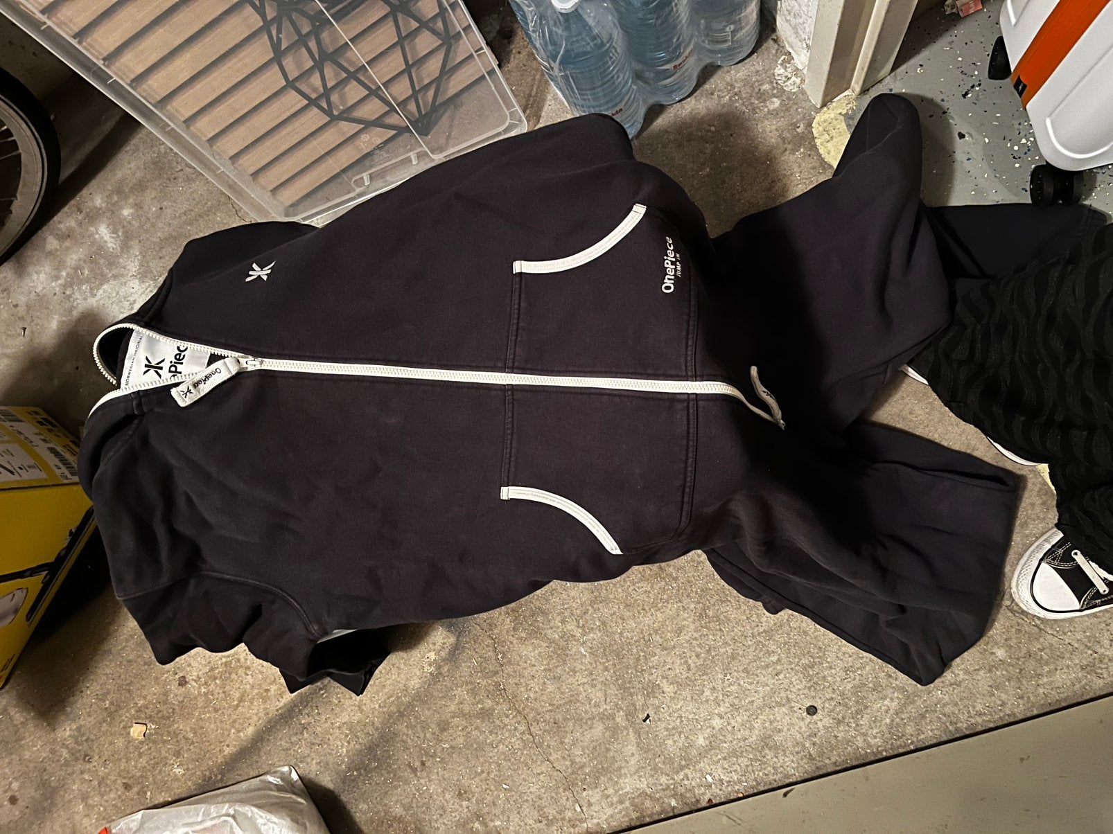 donkerblauwe Original Onesie (jumpsuit) van Onepiece, Ophalen of Verzenden, Gedragen, Maat 42/44 (L), Blauw