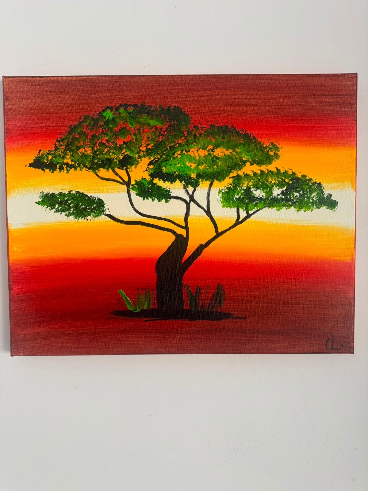 Schilderij Africa by Night van C.M. Leushuis met certificaat, Ophalen, Doek, Realistisch, Landschap