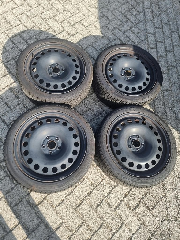 18" stalen velgen 5x112 met winterbanden 225/40R18, Ophalen, 18 inch, Gebruikt, Banden en Velgen