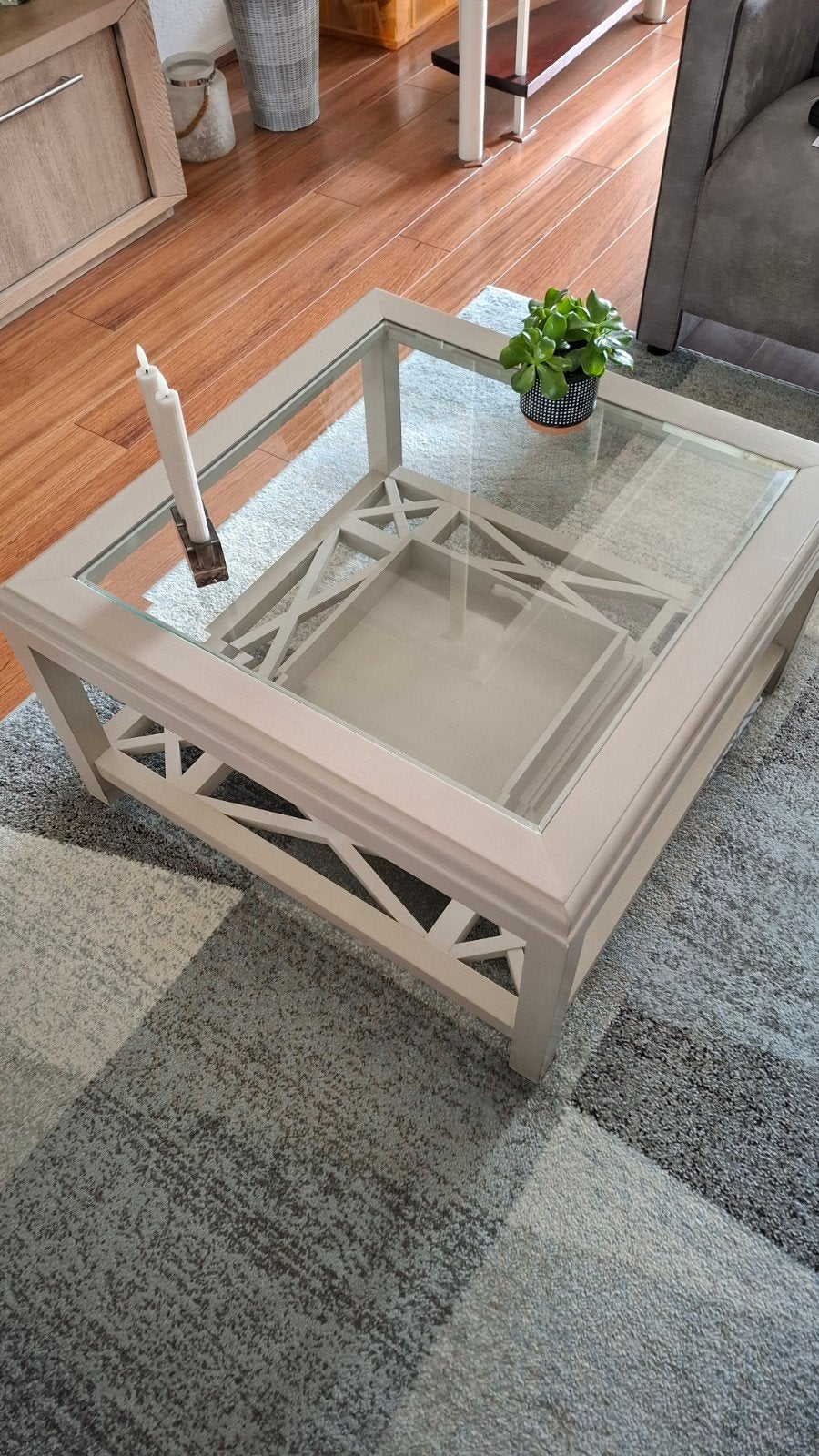 Salontafel!, 50 tot 100 cm, Vierkant, Glas, 50 tot 100 cm