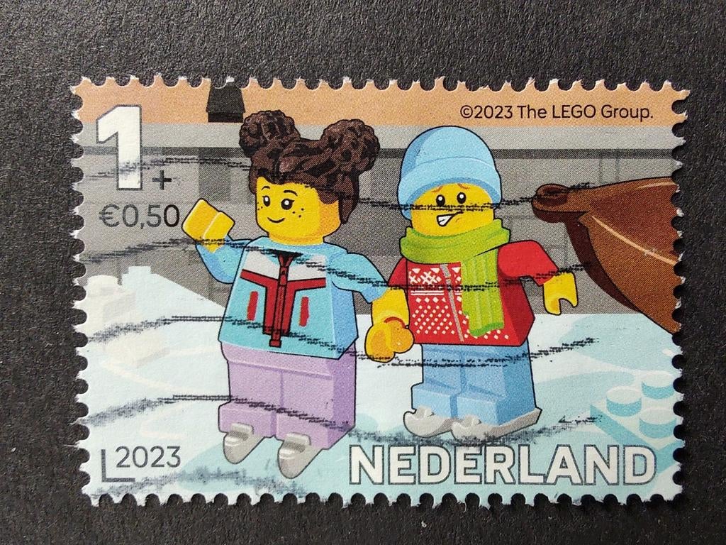 4148e lego schaatsen kinderzegels 2023, Postzegels en Munten, Ophalen of Verzenden