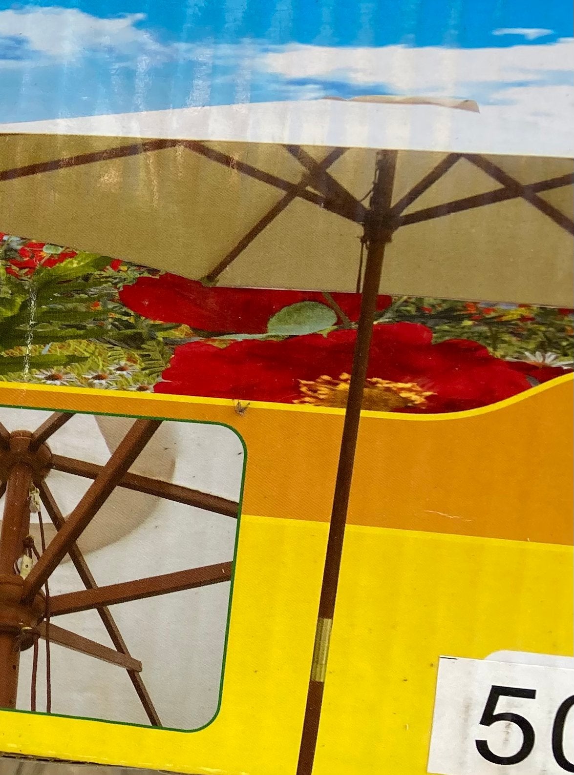 Parasol 3 m ecru  ( moeilijk uitvouwbaar ivm nieuwigheid), Tuin en Terras, Parasols, Ophalen, Zo goed als nieuw
