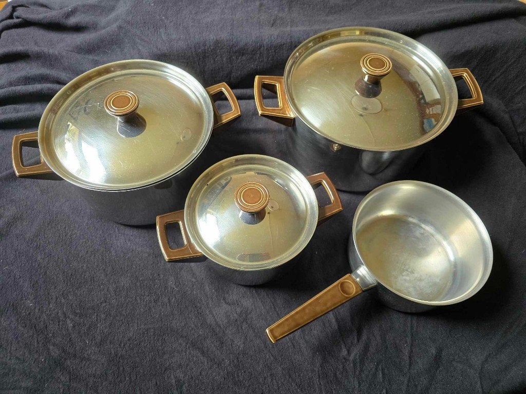Vintage pannenset, Overige materialen, Gebruikt, -, -