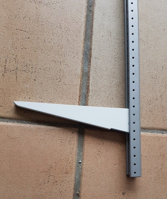 2 stuks muur/ wandrails rail 100 cm lang grijs dragers wit, Ophalen, Nieuw