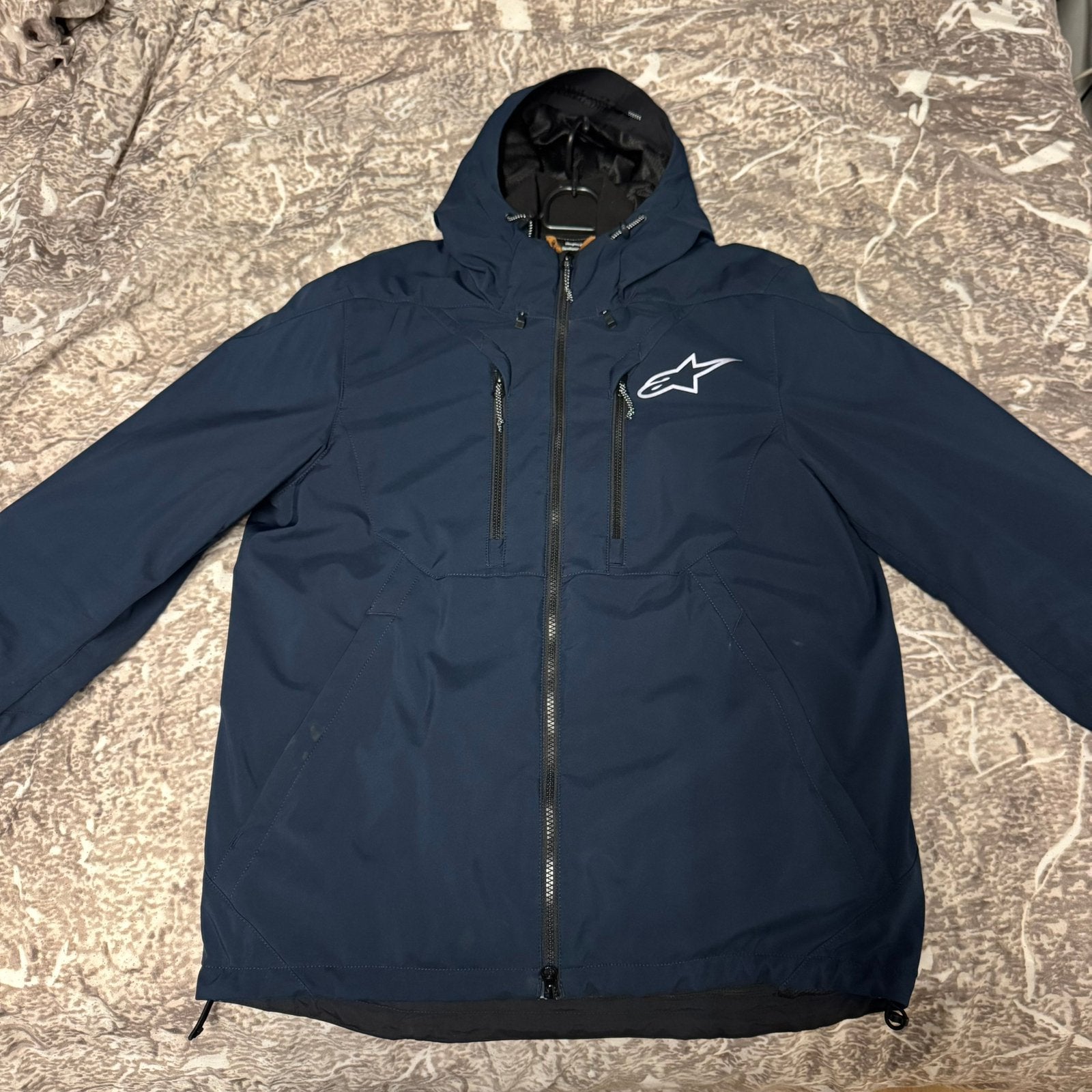 Alpinestars Domino Tech Hoodie – maat L – donkerblauw, Motoren, Ophalen of Verzenden, Tweedehands, Heren, Jas | textiel