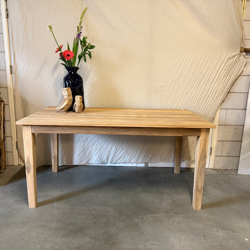 Eettafel - 160 x 90 cm - massief teakhout - Bij TTM Wonen