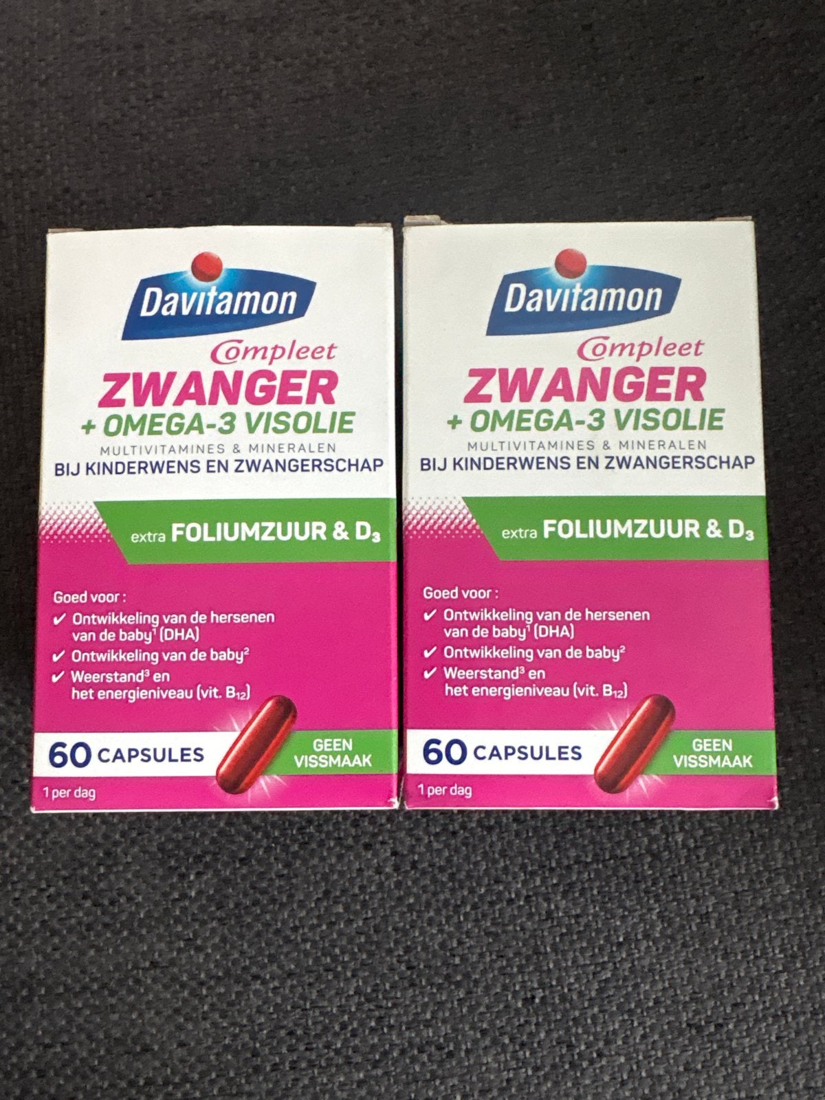 Davitamon Compleet Zwanger + Omega-3 Visolie (2x60 caps), Boeken, Ophalen, Nieuw, Zwangerschap en Bevalling