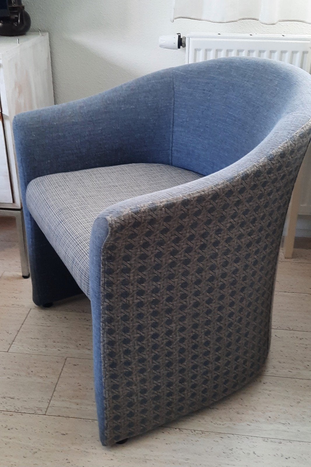 retro stoel blauw grijs, Huis en Inrichting, Ophalen, Blauw, Eén