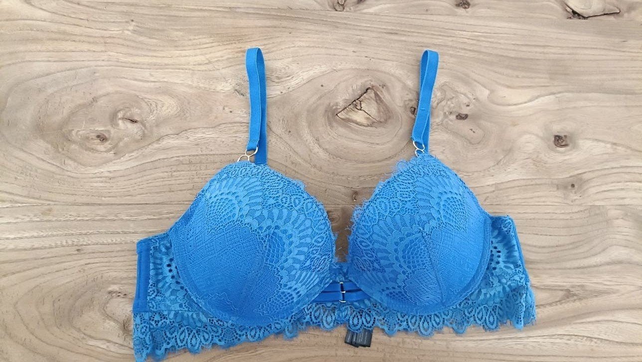 Primark BH - Blauw kant - Maat 85B, Kleding | Dames, Primark, Ophalen of Verzenden, Blauw, BH