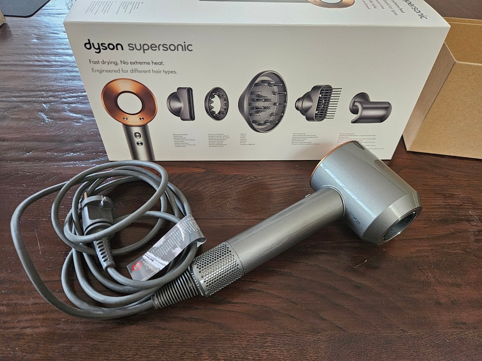 Dyson Supersonic Haardroger Nikkel/Koper - Nieuw in Doos, Witgoed en Apparatuur, Ophalen, Nieuw, Haarverzorging