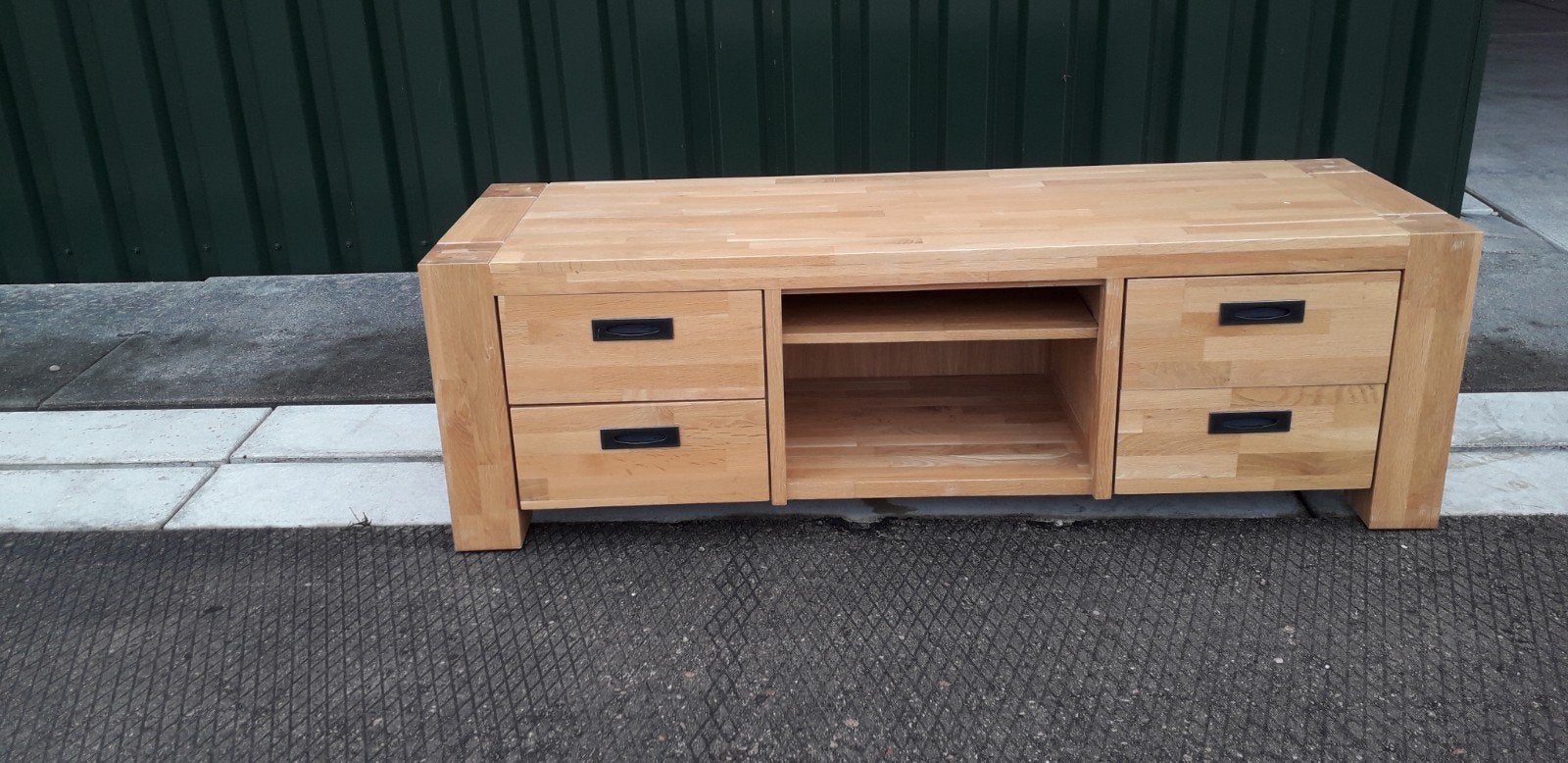 TV-meubel blank eikenhout met 4 laden (160x50x50 cm), Ophalen