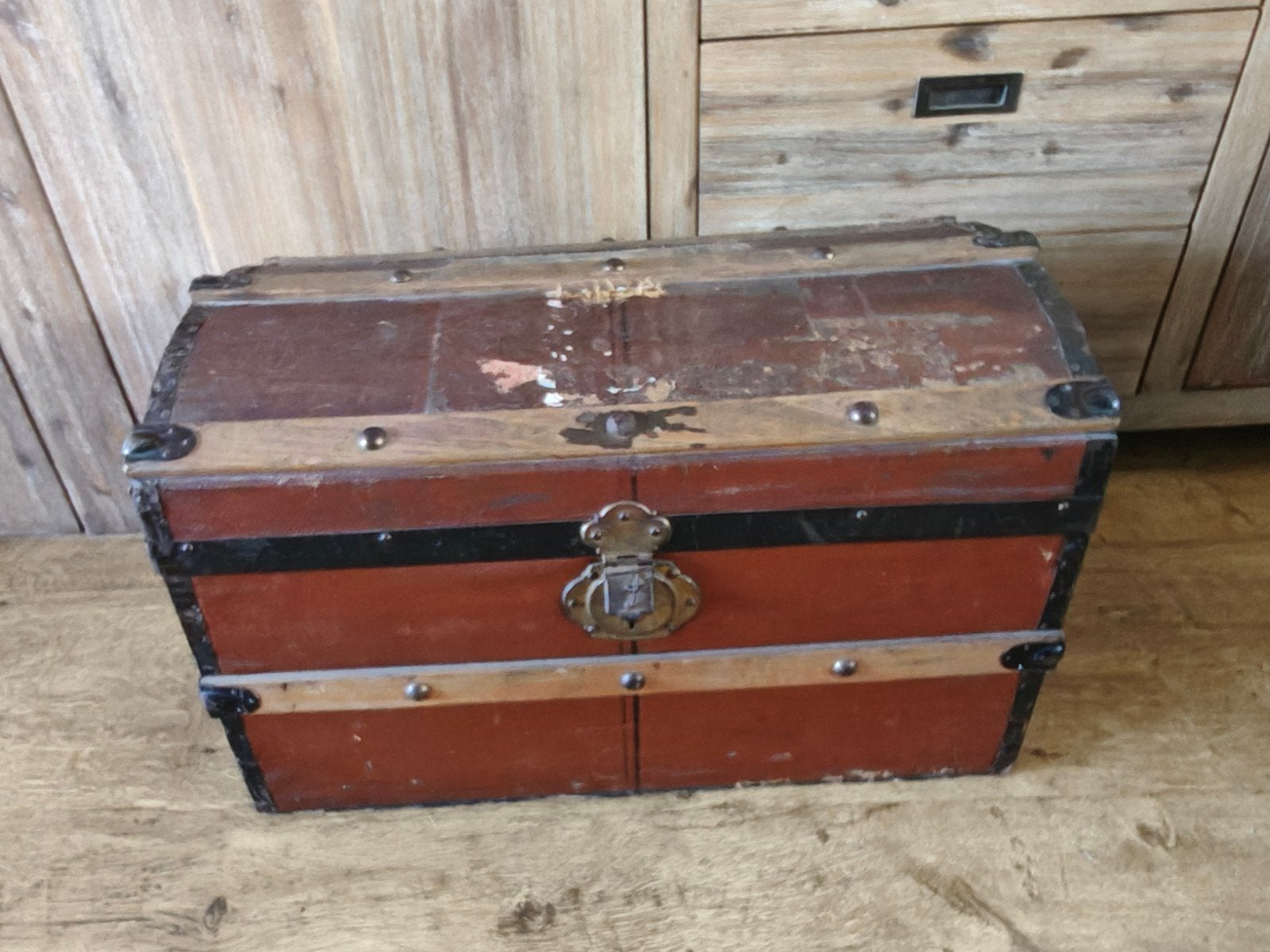 Antieke Duitse hutkoffer / reiskist - Artisten-Berufsgepäck, Ophalen of Verzenden