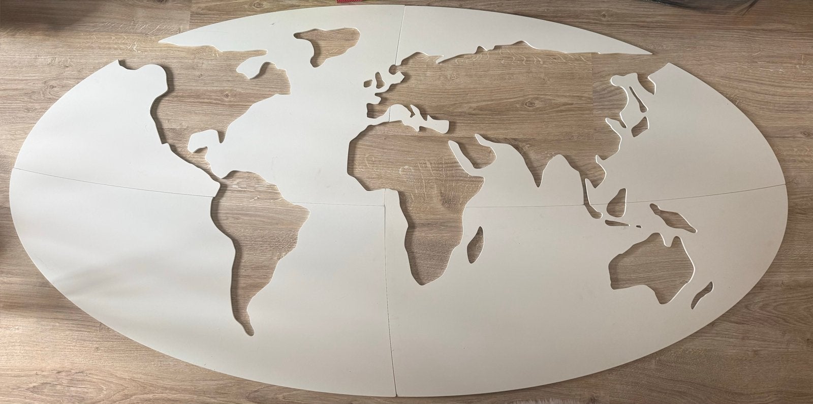 Woood Wanddecoratie Wereldkaart Wit Hout, Ophalen of Verzenden, Zo goed als nieuw, Wanddecoratie