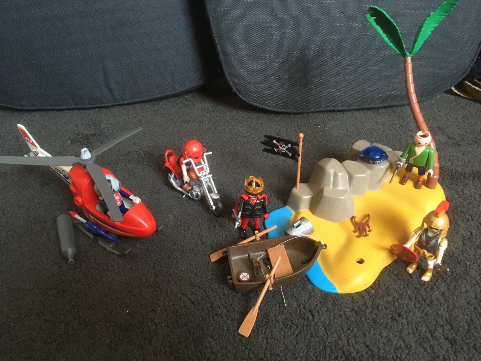 Playmobil divers: Helikopter, motor en pirateneiland, Ophalen of Verzenden, Gebruikt, Jongen of Meisje