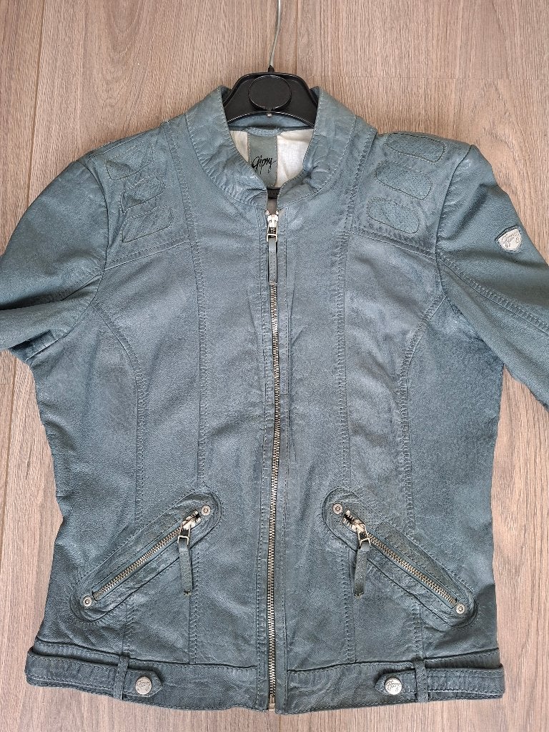 Leren jasje van Gipsy, Kleding | Dames, Jasjes, Kostuums en Pakken, Blauw, Ophalen of Verzenden, Zo goed als nieuw, Jasje