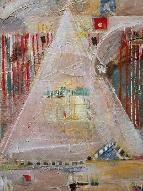 Abstract kunstwerk "Compositie N2" van Albert, Antiek en Kunst, Ophalen