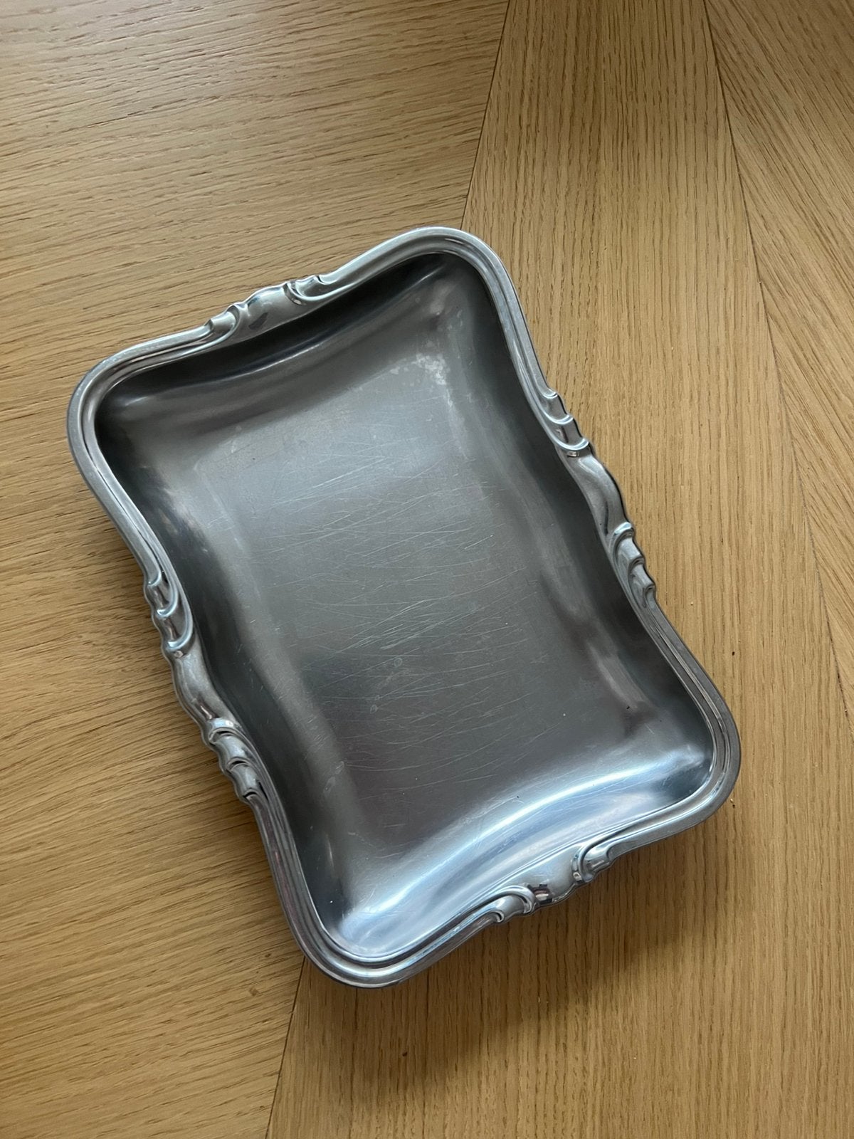 Alessi barok vintage schaal zilver RVS staal, Antiek en Kunst, Ophalen of Verzenden
