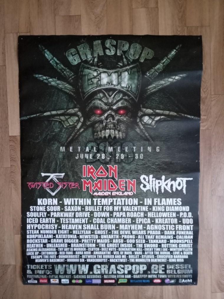 Graspop Metal Meeting poster Slipknot ,Iron Maiden, Tickets en Kaartjes, Evenementen en Festivals, Drie personen of meer