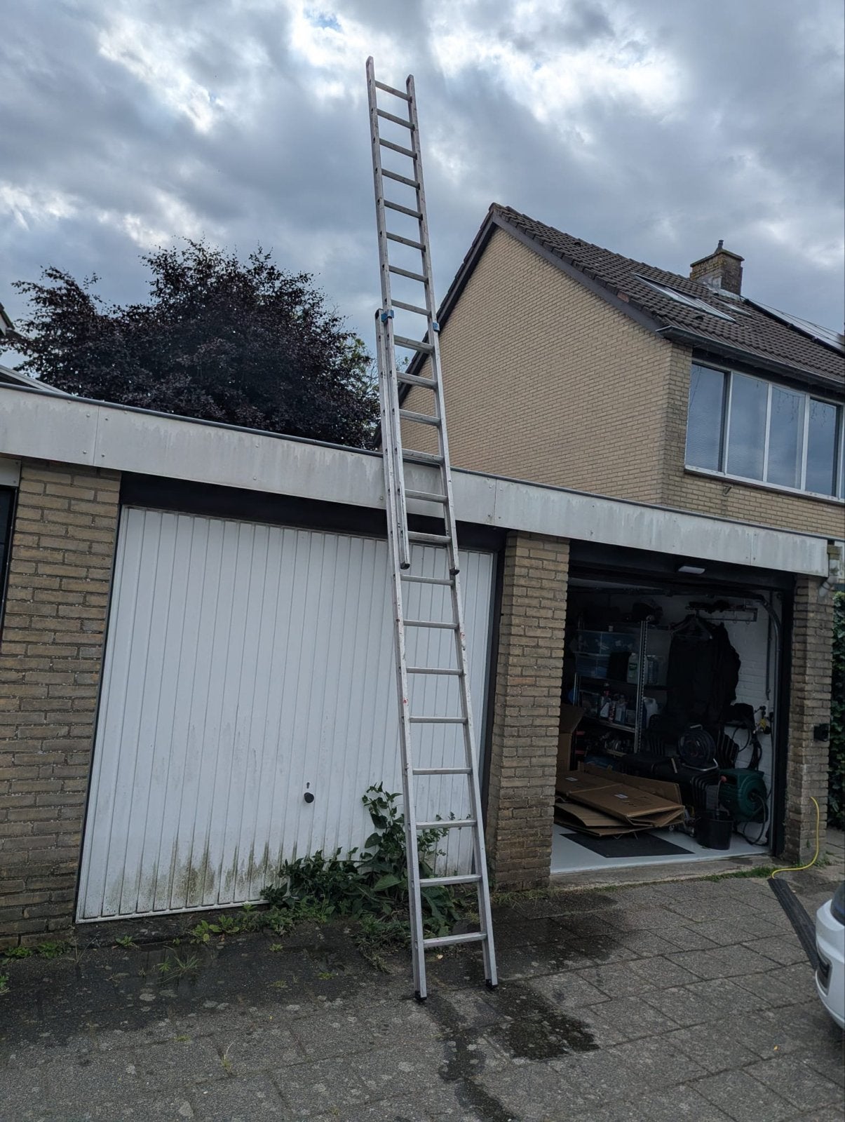 Aluminium ladder 14 treden - 370cm lang, Ophalen, Gebruikt, Ladder, 4 meter of meer