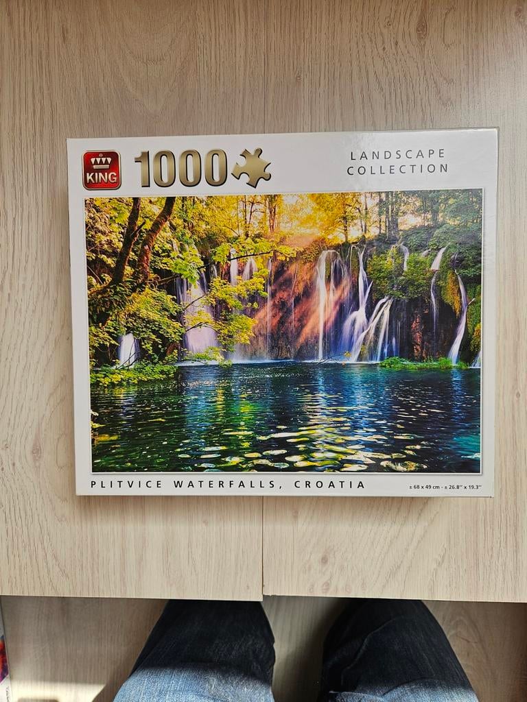 King Legpuzzel Plitvice Watervallen Kroatië 1000 stukjes, Ophalen, 500 t/m 1500 stukjes, Legpuzzel