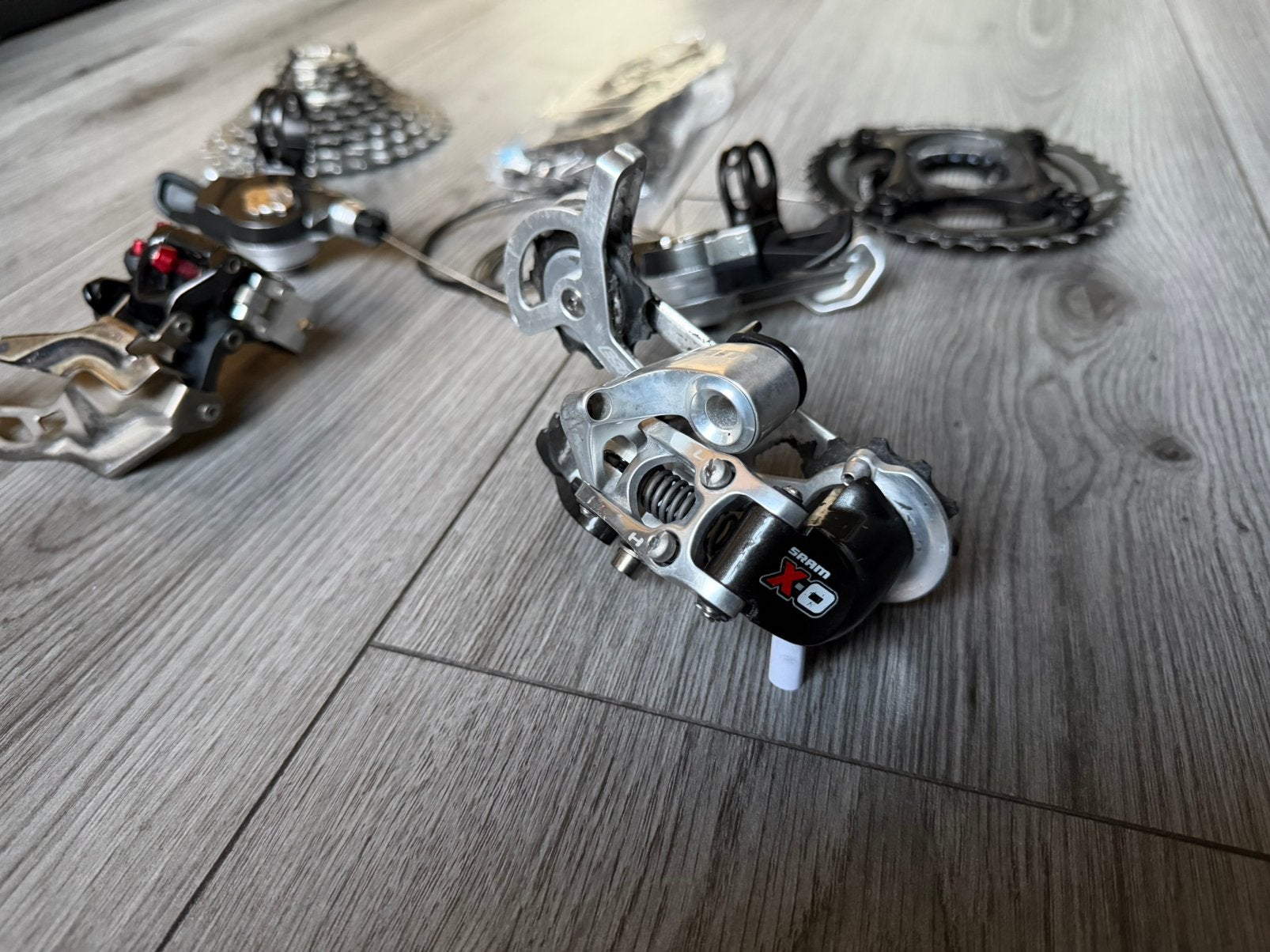 SRAM X0 2x9 MTB Andrijvingsset Shimano Raceface XC Group, Ophalen, Zo goed als nieuw, Mountainbike, Derailleur of Ketting