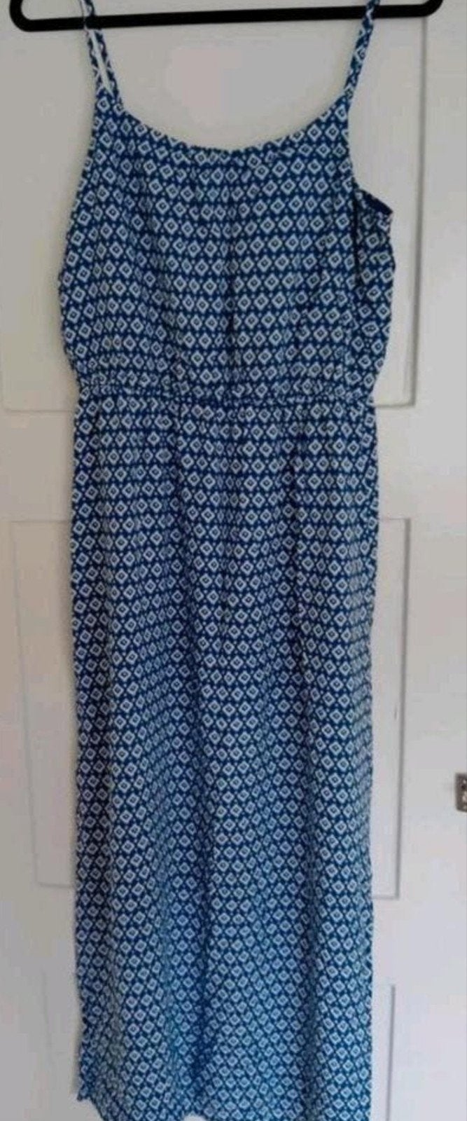 uitverkoop Only maxi zomerjurk maat 38 blauw wit grafische p, Only, Ophalen of Verzenden, Maat 38/40 (M), Meerkleurig