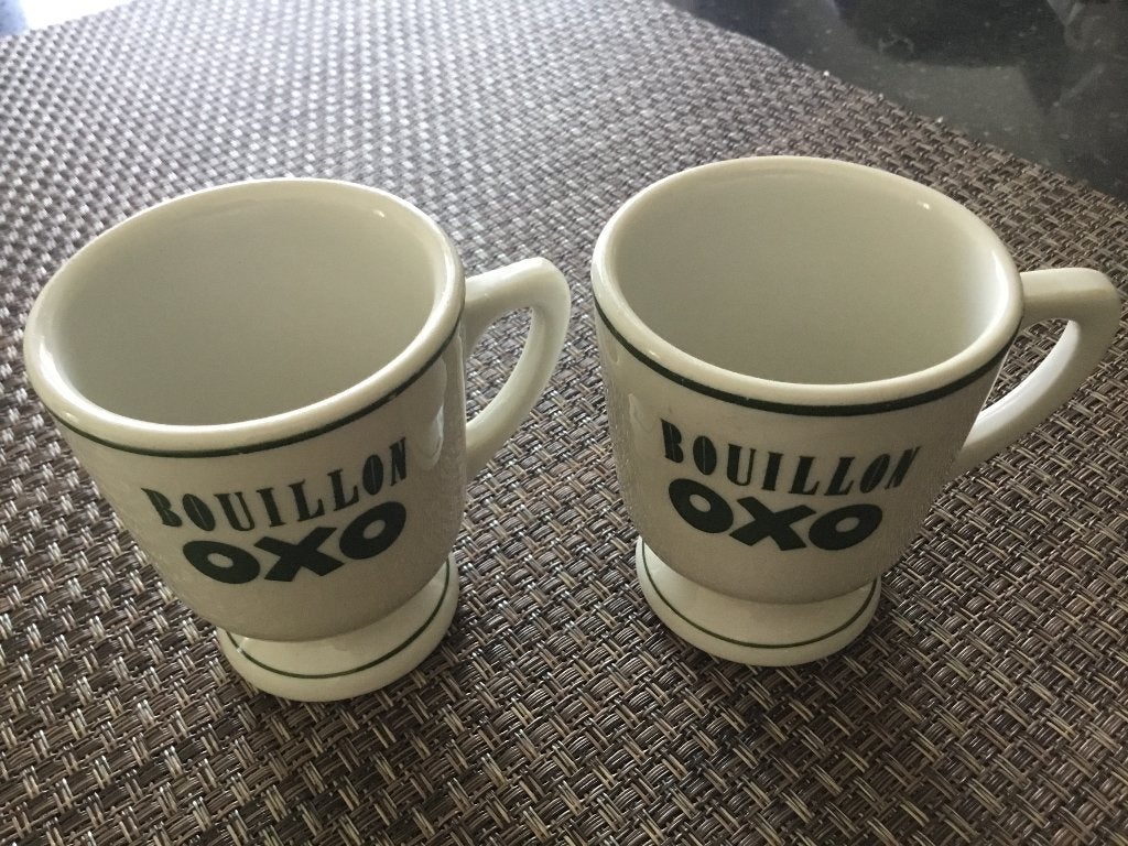 2 oude  oxo tassen, Huis en Inrichting, Keuken | Keukenbenodigdheden, Ophalen of Verzenden, Zo goed als nieuw, Wit