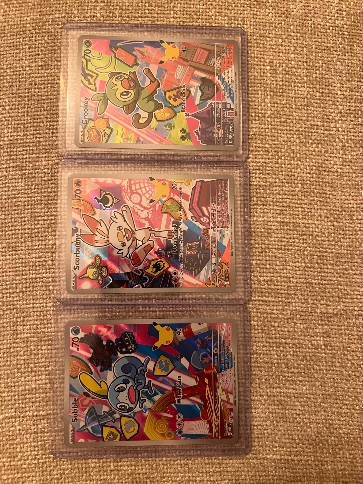 Pokémon Kaarten: Grookey, Scorbunny, Sobble Set, Ophalen, Zo goed als nieuw, Meerdere kaarten