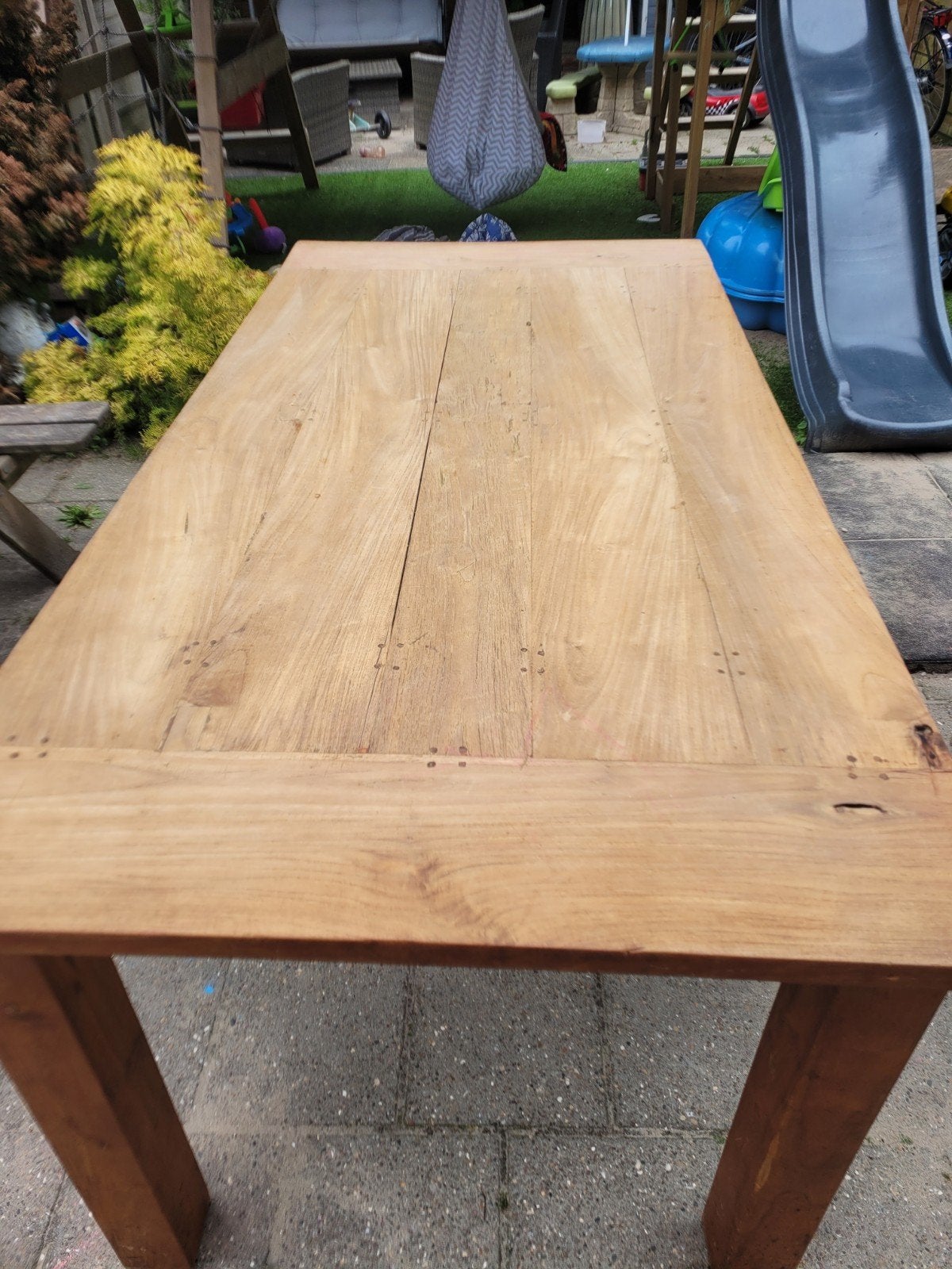 Zware grenen eettafel 180x90 cm - Bieden toegestaan, Ophalen, Gebruikt, 50 tot 100 cm, 150 tot 200 cm