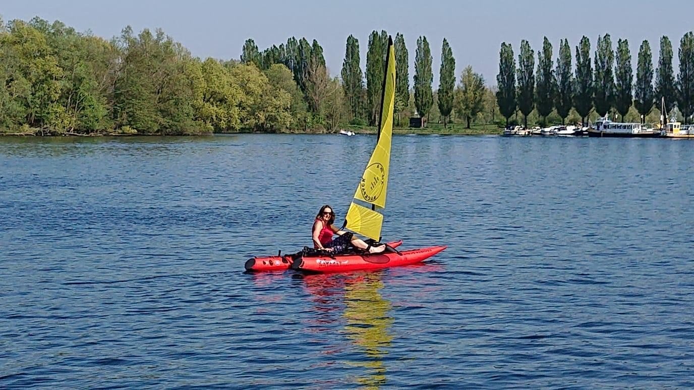 Kayacat. sup kano kayak catamaran zeilen, Ophalen, Gebruikt, Minder dan 15 m²