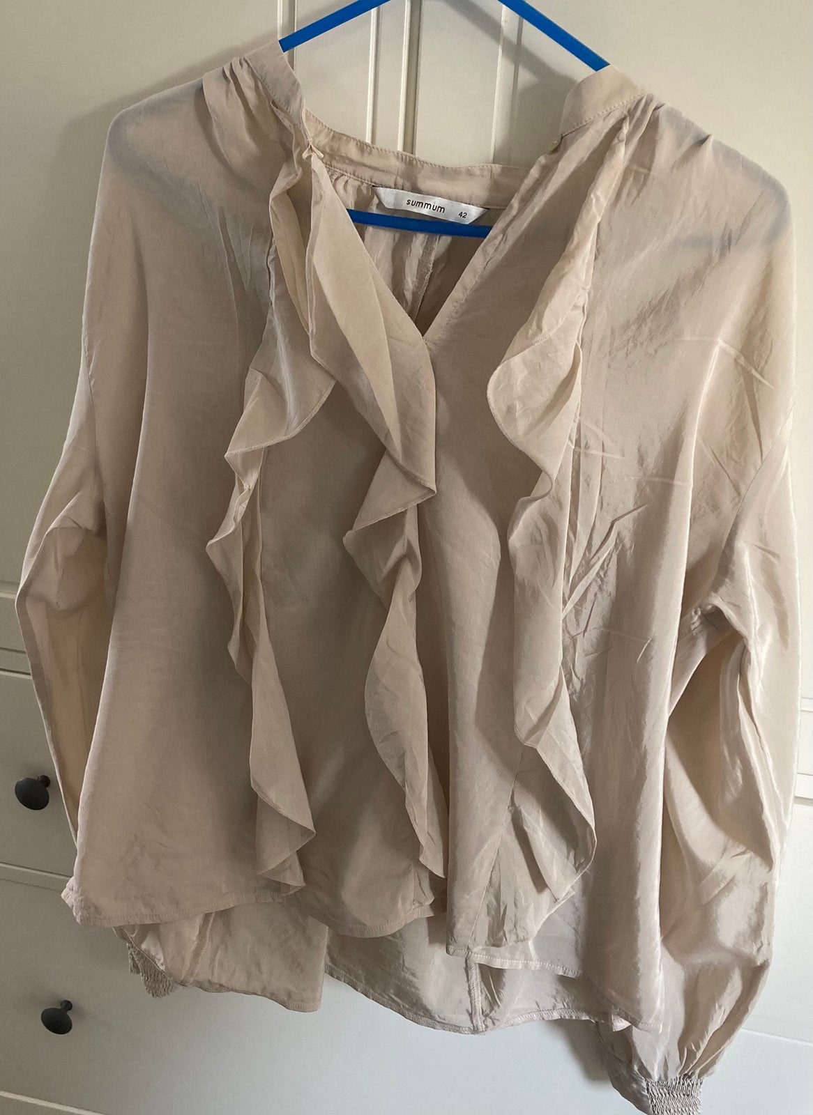 Summum blouse franjes ecru beige 42 XL, Ophalen of Verzenden, Zo goed als nieuw, Maat 42/44 (L), Beige