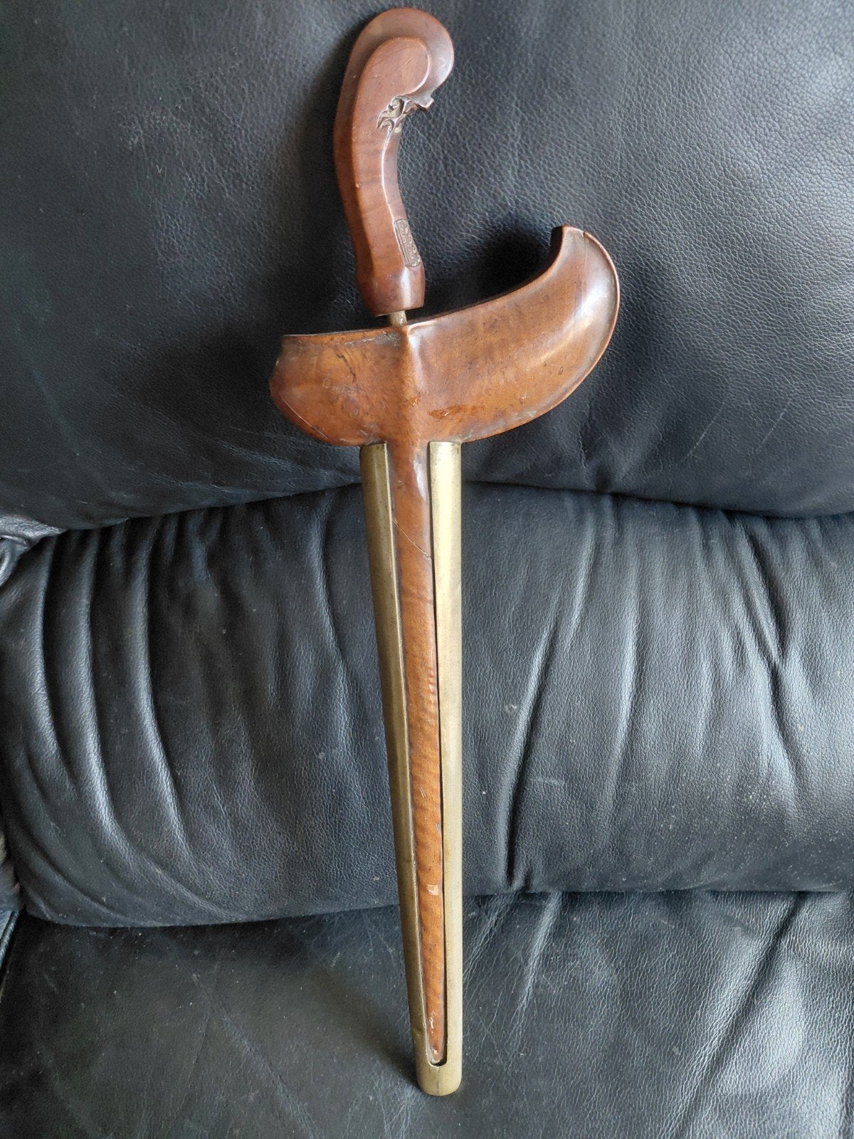 Antieke Keris met houten greep en schede, Ophalen of Verzenden