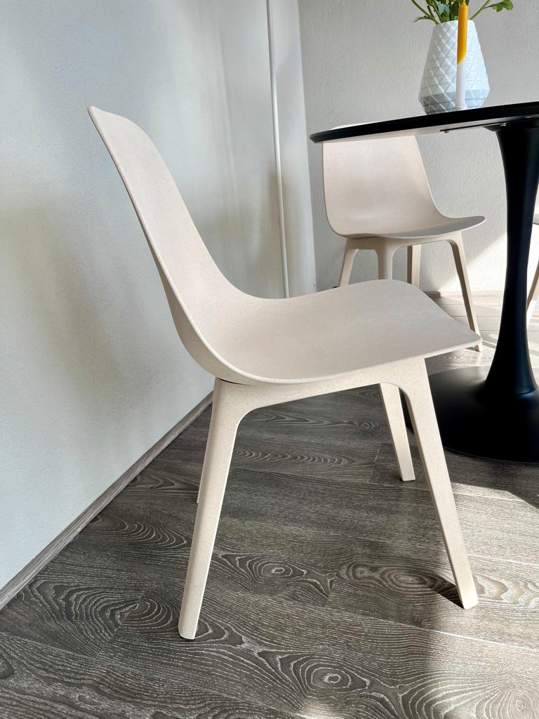 Odger | Stoel | Eetkamerstoel | Wit-Beige | Kuipstoel | Ikea, Wit, Zo goed als nieuw, Scandinavisch, Basic, Vier