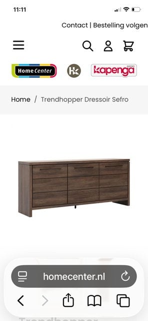 dressoir Dark Almond, Ophalen, Gebruikt, 150 tot 200 cm, 25 tot 50 cm