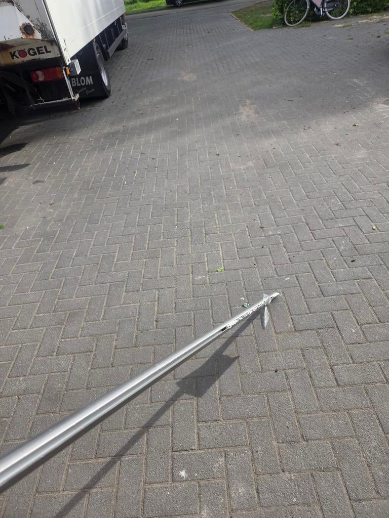 Ronde Wave Gordijnrail RVS Kleur 220cm - Wandmontage, Ophalen, Nieuw, Metaal, 200 cm of meer