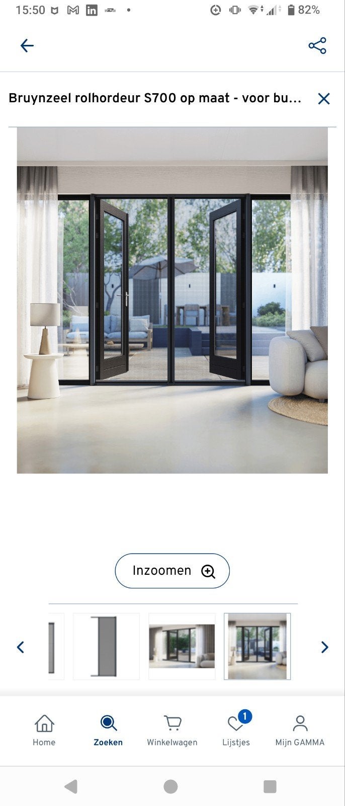 dubbele rolhor deur S700 Bruynzeel 162x221, Ophalen of Verzenden, Nieuw