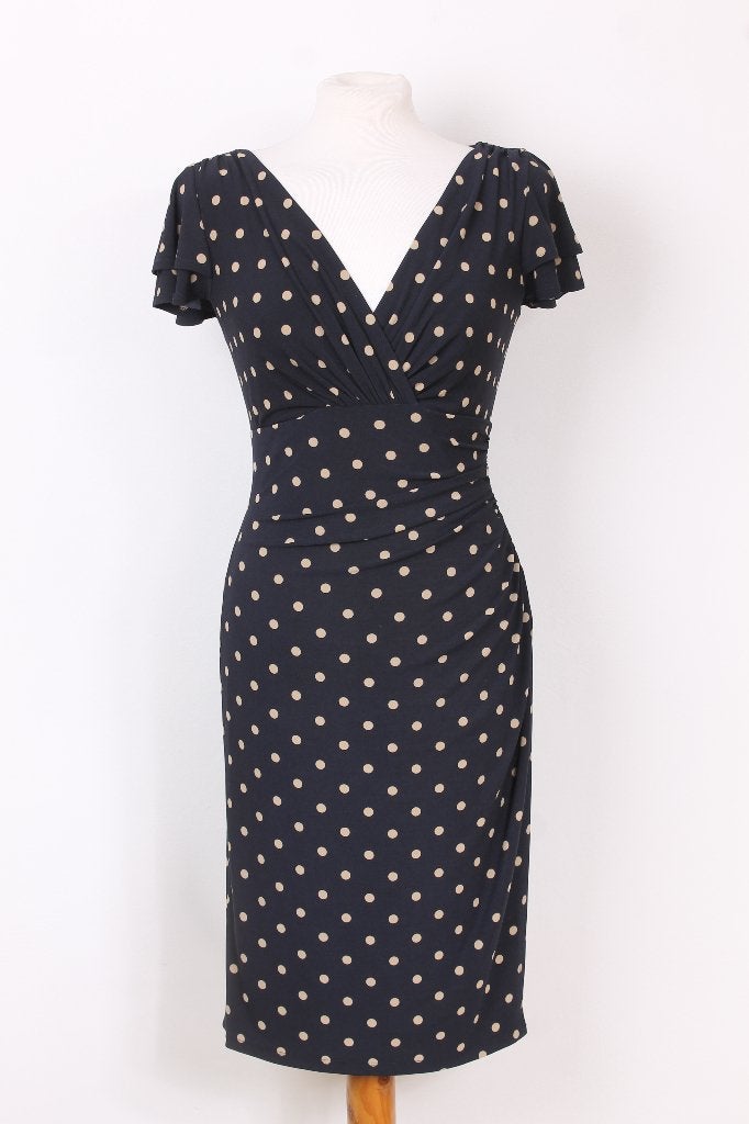 Zomer! Polkadot jurk RALPH LAUREN maat M, Maat 38/40 (M), Blauw, Ophalen of Verzenden, Zo goed als nieuw