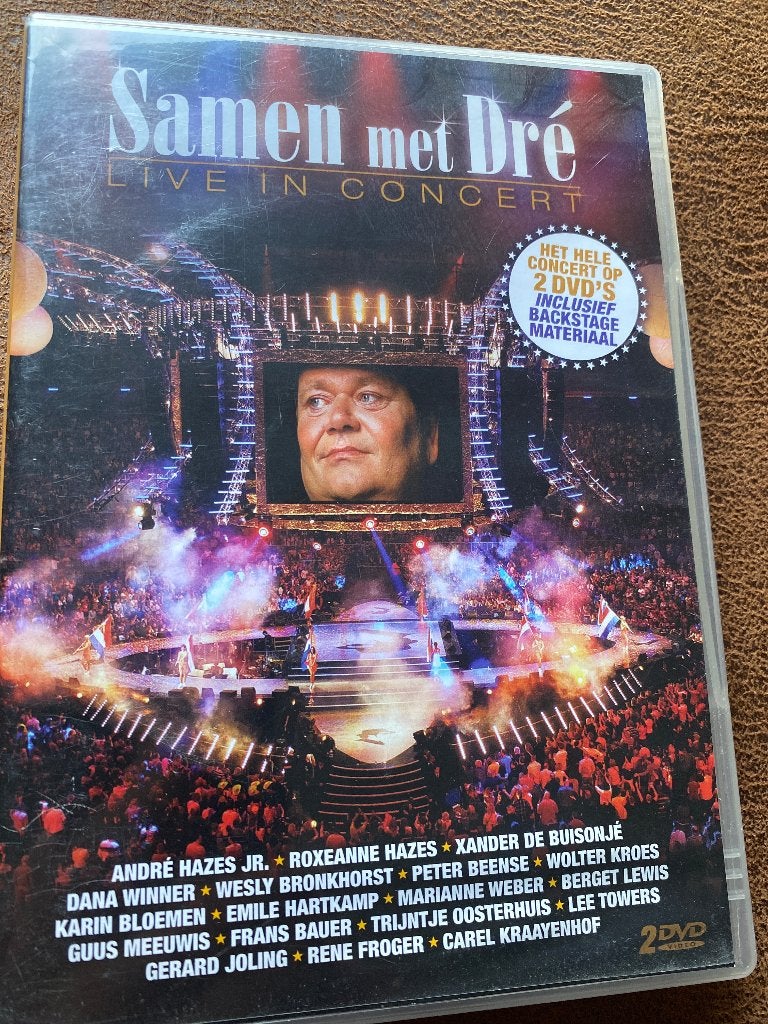 Samen met Dré Live in Concert DVD - André Hazes Jr. e.a., Cd's en Dvd's, Gebruikt, Alle leeftijden, Inclusief doosje, Concert