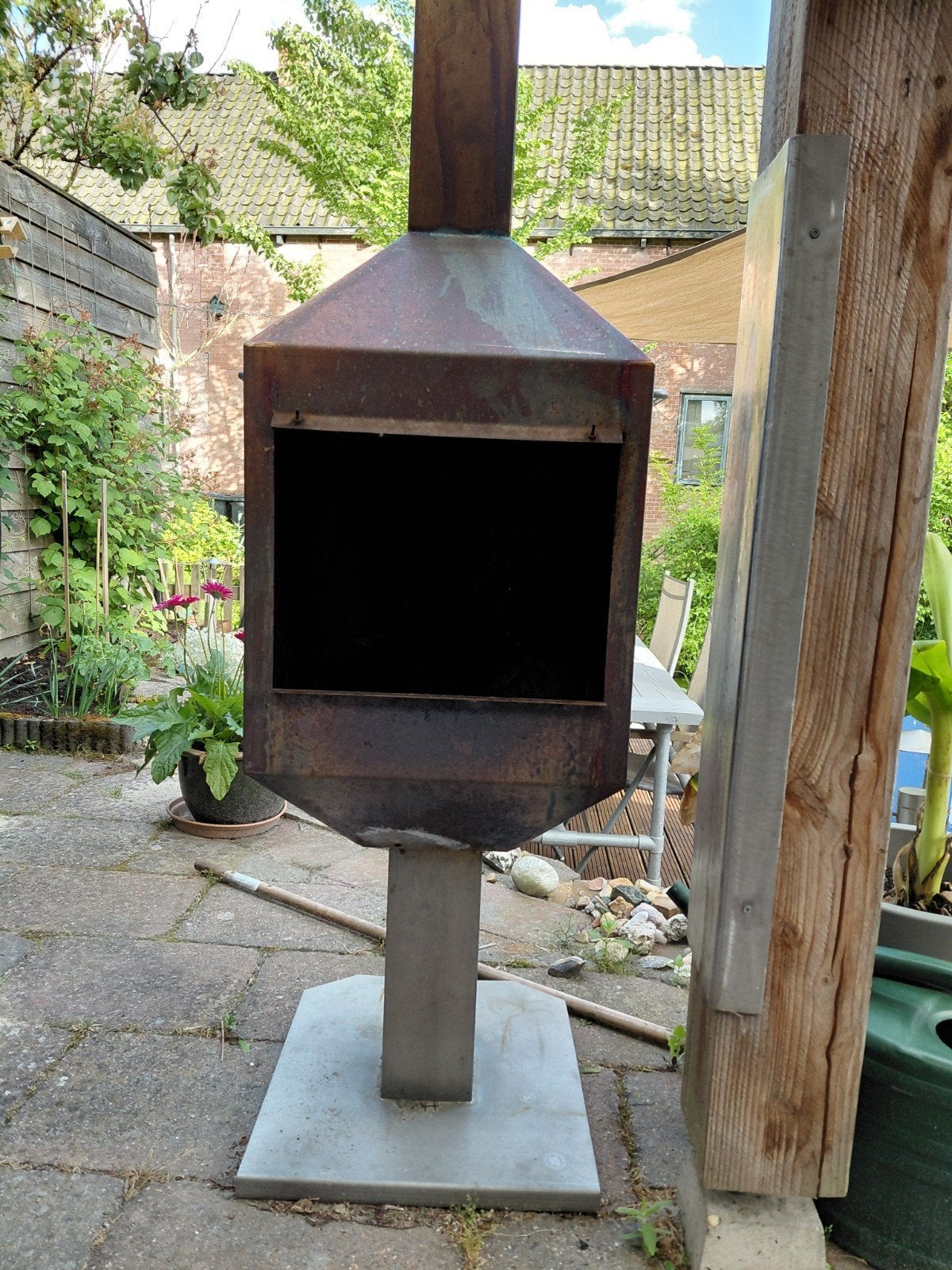 RVS Buitenkachel met verlengde pijp - 330 cm totaal, Ophalen of Verzenden