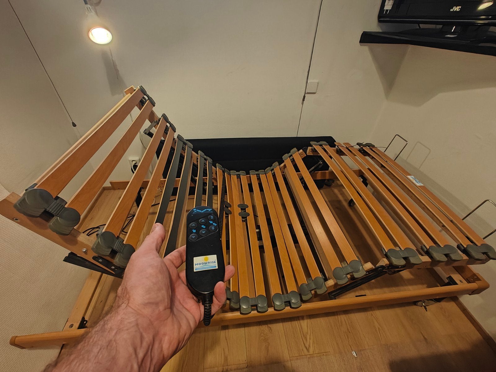 Elektrisch verstelbare zorgbed met warmtematras, 90 cm, Ophalen of Verzenden, 200 cm, Hout