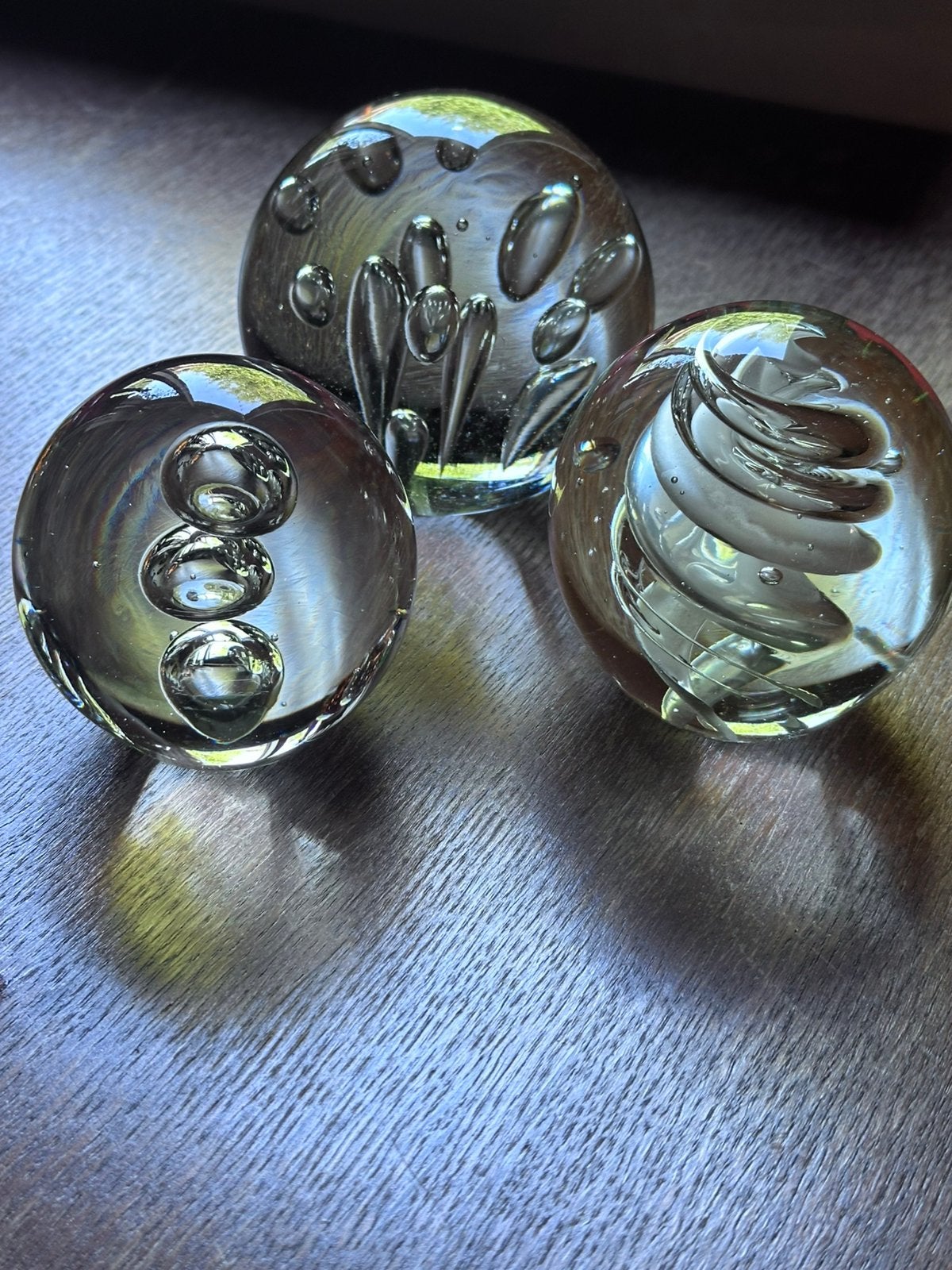 3 Massief glazen presse-papiers/kunstglas bollen, Antiek en Kunst, Antiek | Glas en Kristal, Ophalen of Verzenden